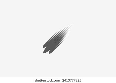Illustration vector graphic of flying eagle falcon moving down fast speed silhouette. Good for logo, symbol