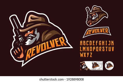 Vektorgrafik und Zeichensatz von Mafia, Cowboy, perfekt für E-Sport-Team Maskottchen und Spiel-Streamer