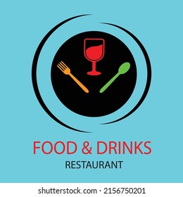 illustration vector graphic food and drinks logo design good for restaurant menu logo