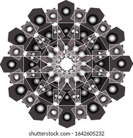 illustration vector graphic of form abstract lines with shiny circles. Isolated dynamical art form. fit for logo or symbol