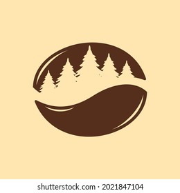 Illustration Vektorgrafik von Forrest in Coffee Bean perfekt für Kaffee, Café, f und b, etc.