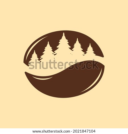 Illustration vector graphic of Forrest in Coffee Bean perfect for caffe, coffee shop, f and b, etc.