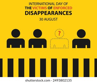 illustration vector graphic of four missing person icons, perfect for international day, the victim of enforced, disappearances, celebrate, greeting card, etc.