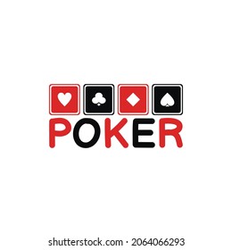 Illustration Vector Graphic Of Four Square Poker Playing Card Logo, Perfect For Sport, Game, Gamble, Fortune, Win, Chip, Etc.