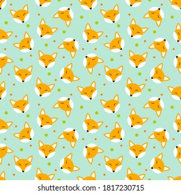 illustration vector graphic of fox head seamless pattern 