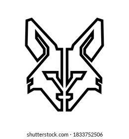 illustration vector graphic of fox lineart logo or icon