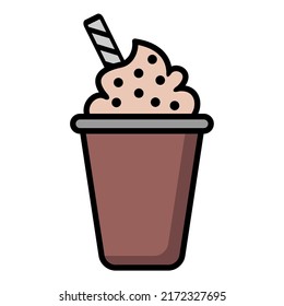 Illustration Vector Graphic of frappe cup, glass coffee, drink icon