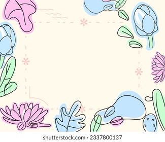 Illustration Vector Graphic Of Free Hand Lotus Decoration Background