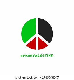 Illustration Vector Graphic of Free Palestine Perfect for your Apparel,Banner Design With Solidarity Theme.Peace Logo of Palestine.Save Humanity