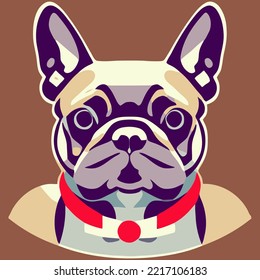 illustration Vector graphic of French bulldog wearing Christmas suit isolated good for icon, mascot, print or customize your design