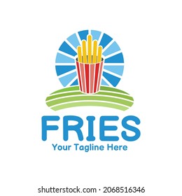 illustration vector graphic of french fries brand logo, perfect for food, fast food, junk food, restaurant, cafe, culinary, etc.
