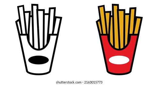 Illustration Vector Graphic of french fries, chips potatoes, food fast food icon