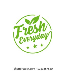 Illustration vector graphic of Fresh food everyday label or sticker on white background, vector design illustration