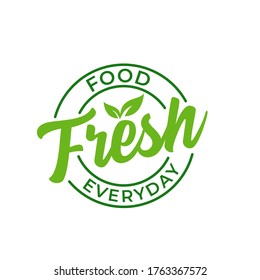 Illustration vector graphic of Fresh food everyday label or sticker on white background, vector design illustration