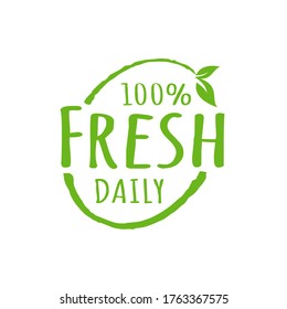 Illustration vector graphic of Fresh food everyday label or sticker on white background, vector design illustration