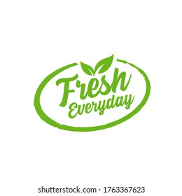 Illustration vector graphic of Fresh food everyday label or sticker on white background, vector design illustration