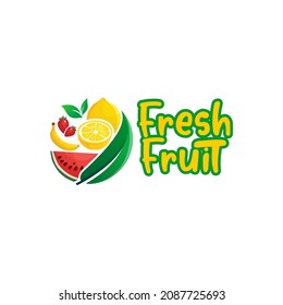 gráfico vectorial ilustrativo del logotipo de fruta fresca