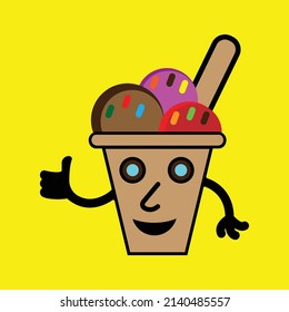 illustration vector graphic of fresh ice cream animation. Perfect for ice cream logo and icon