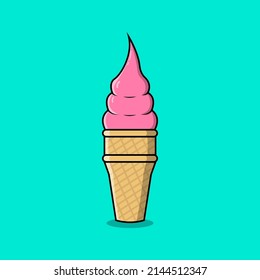 Illustration, Vektorgrafik von frischem Erdbeereis. Ideal für Eiscreme usw.