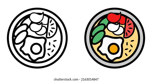 Illustration Vector Graphic of fried rice ramen, food asian, food dish bowl icon