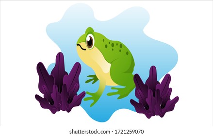 illustration vector graphic of frog in the water