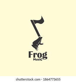 illustration vector graphic of 
frogs in music fit for logo