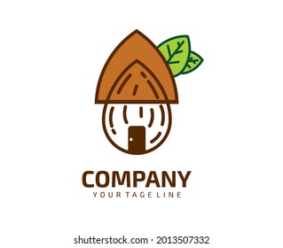 Illustration Vektorgrafik von Obstmandelhäusern. Perfekt für Logo-Produkte, Logo minuman und makanan, Logo-Petani usw.