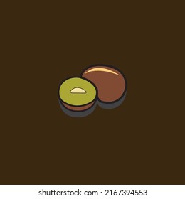 illustration vector graphic of fruit kiwi good for market fruit or food and drink business.