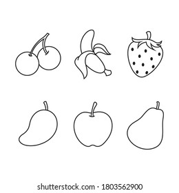 illustration vector graphic of fruit perfect for coloring book