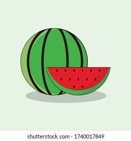 Illustration Vector Graphic Of Fruit Watermelon, Suitable For Fruit-Themed Design