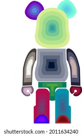 Illustration vector graphic of fullcolor abstrack cute bear. Perfect for wallpaper hd,background,book,poster,