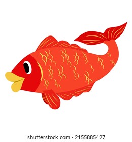 Illustration vector graphic of fun goldfish