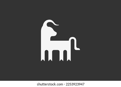 Illustration vector graphic of funny bull silhouette. Good for logo