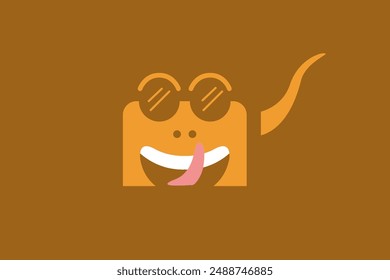 Illustration vector graphic of funny face lizard with sunglasses. Good for logo