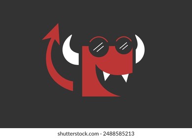 Illustration vector graphic of funny smile square devil. Good for logo