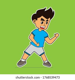 illustration vector graphic of game characters kids. suitable for game fight, game 2D, game characters, drawing books, mascot, children book, t-shirt, etc