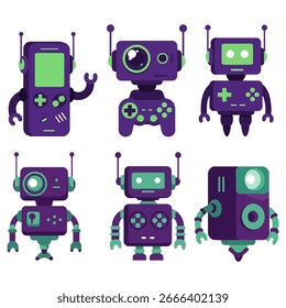 ilustração vetor gráfico de robôs de console de jogo