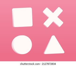 Illustration Vector Graphic of Game Icon Set Bundle with Flat Style and Pink background.
