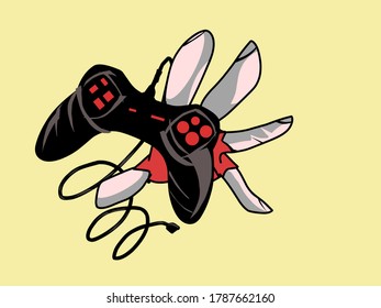 illustration vector graphic of game mascot design,icon game design good for esport logo and etc