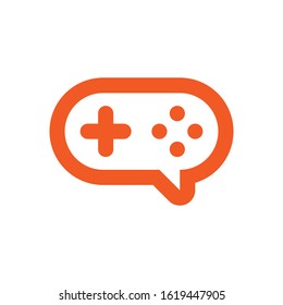illustration vector graphic of game talk logo with gamepad button style of speech bubble, for a company logo or symbol