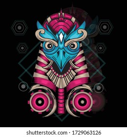 Illustration Vector Graphic of Garuda Anubis. Perfect for apparel design, merchandise, etc 