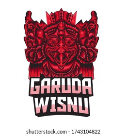 Illustration Vector Graphic of Garuda Wisnu Kencana. Perfect for t-shirt, esport logo, merchandise, etc