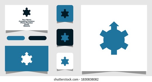 Illustration Vector Graphic of Gear Arrow logo and business card