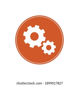 Illustration vector graphic of gear icon. Concept flat design. Perfect for icon, poster, banner, web, label, sign, symbol, logo, card, template, application, etc