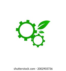 Illustration vector graphic of gear with leaf