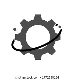 Illustration Vector Graphic of Gear Planet Logo. Perfect to use for Technology Company