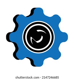 illustration vector graphic of gear and wrench logo design perfect for gear logo and icon design