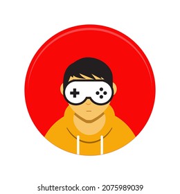 illustration vector graphic of geek gamer. Geek gamer premium vector