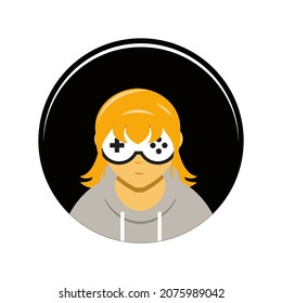 illustration vector graphic of geek gamer. Geek gamer premium vector
