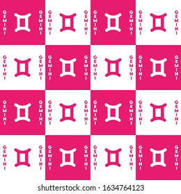 Illustration vector graphic of Gemini zodiac in pattern. fit to place on web background,wallpaper design,horoscope web ,floor mattress,book cover,etc